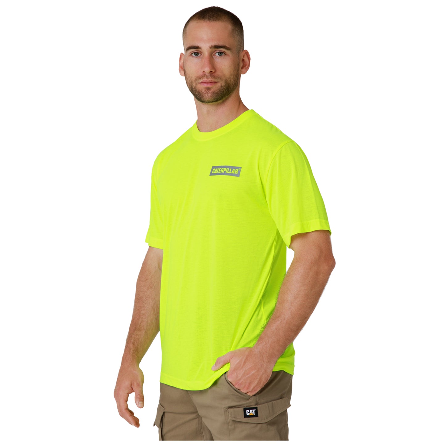 CAT - Triton Block Short Sleeve Tee (Hi Vis Yellow)