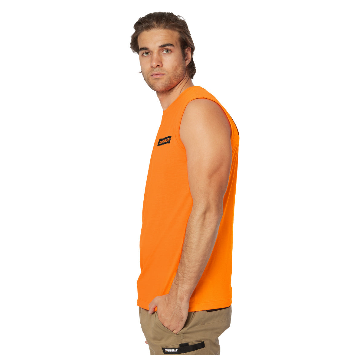 CAT - Icon Muscle Tee (Hi Vis Orange)