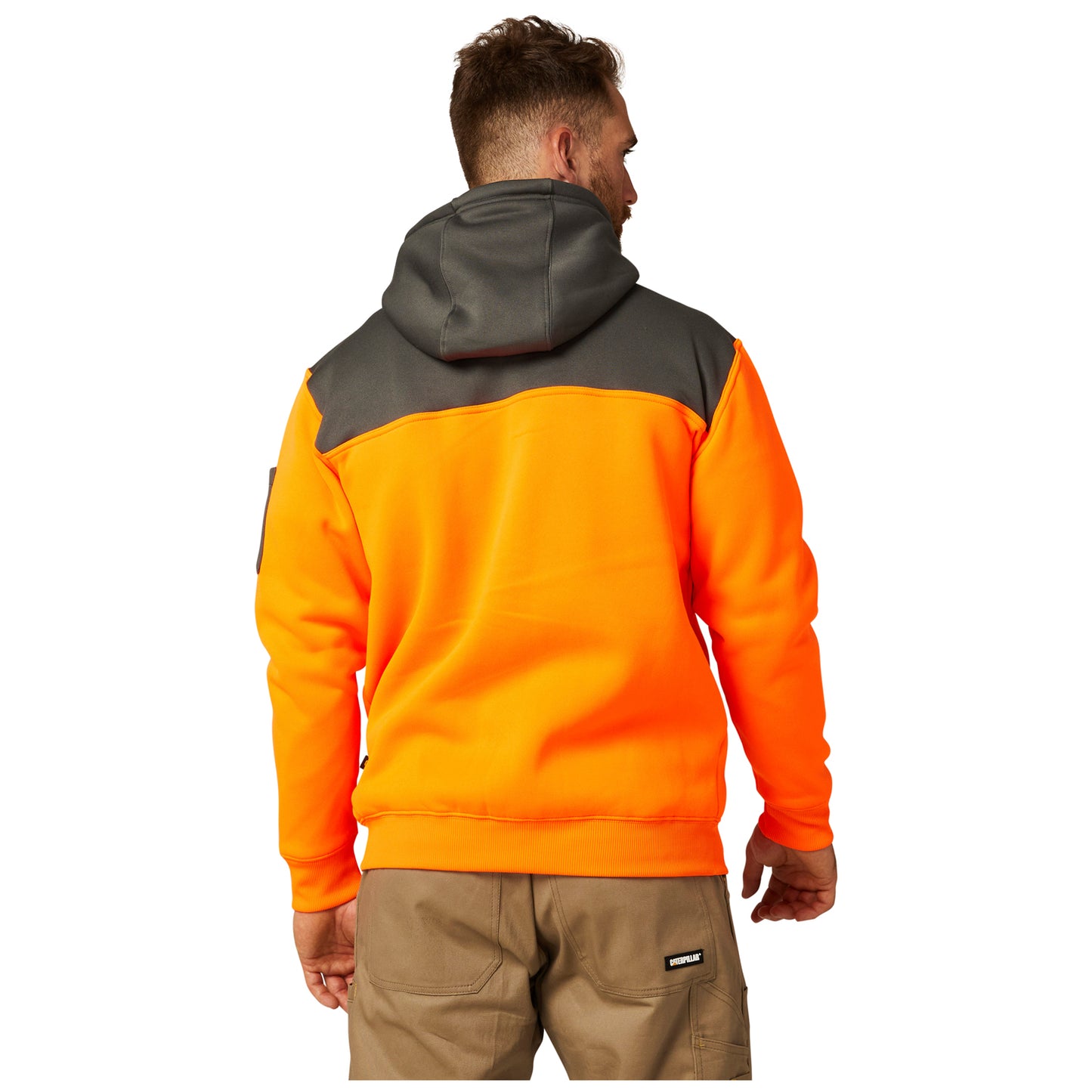 CAT - Hi Vis Full Zip Hoodie (Hi Vis Orange/Grey)