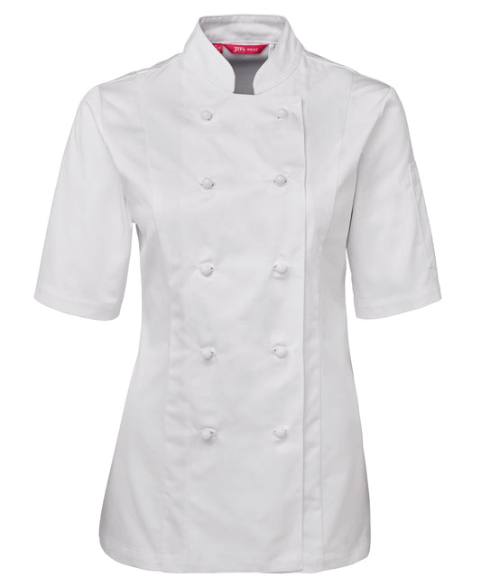 JBs - Ladies Short Sleeve Chefs Jacket (White)