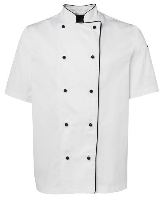 JBs - Short Sleeve Chefs Jackets (White/Black Piping)