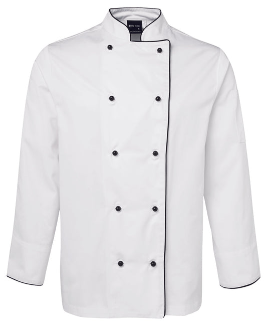 JBs - Long Sleeve Chef Jacket (White/Black Piping)