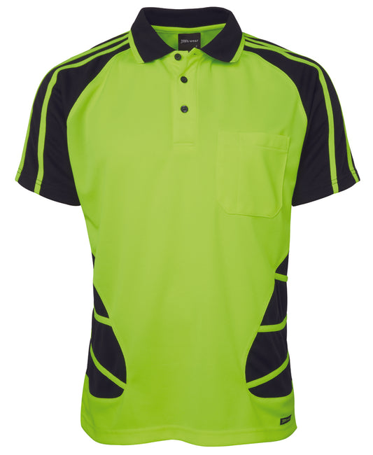 JBs Wear - Hi Vis Short Sleeve Spider Polo (Lime/Black)