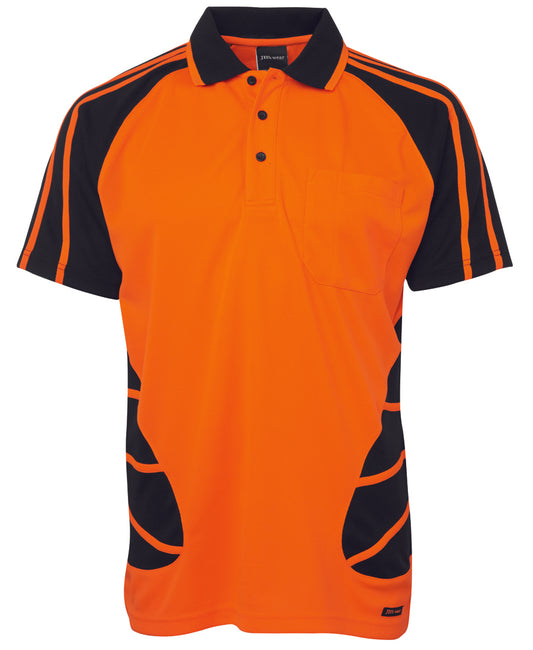 JBs Wear - Hi Vis Short Sleeve Spider Polo (Orange/Black)