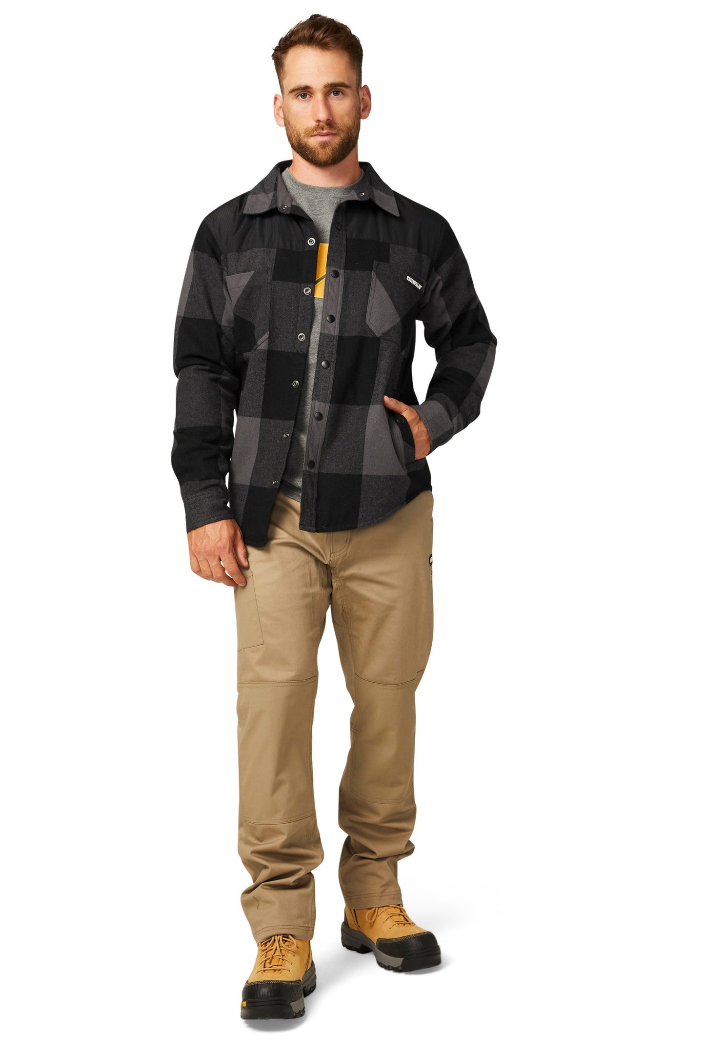 CAT - Buffalo Check Insulated Shirt Jacket (Pitch Black)