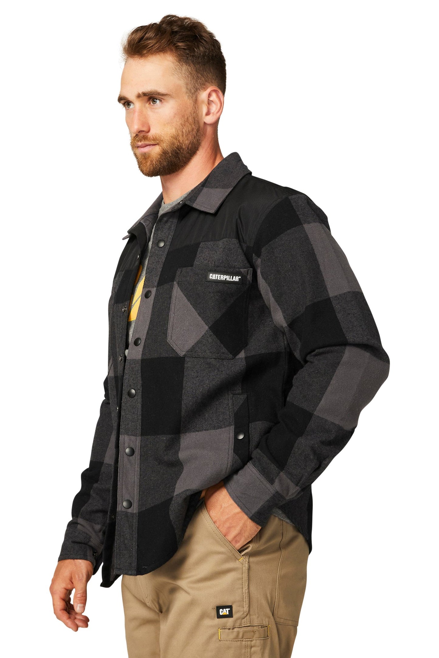 CAT - Buffalo Check Insulated Shirt Jacket (Pitch Black)