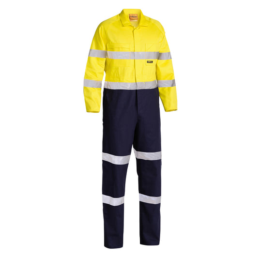 Bisley - Taped Hi Vis Drill Coverall (Yellow/Navy)