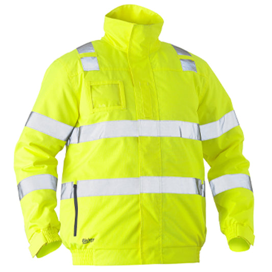 Bisley - Taped Hi Vis Wet Weather Bomber Jacket (Yellow)