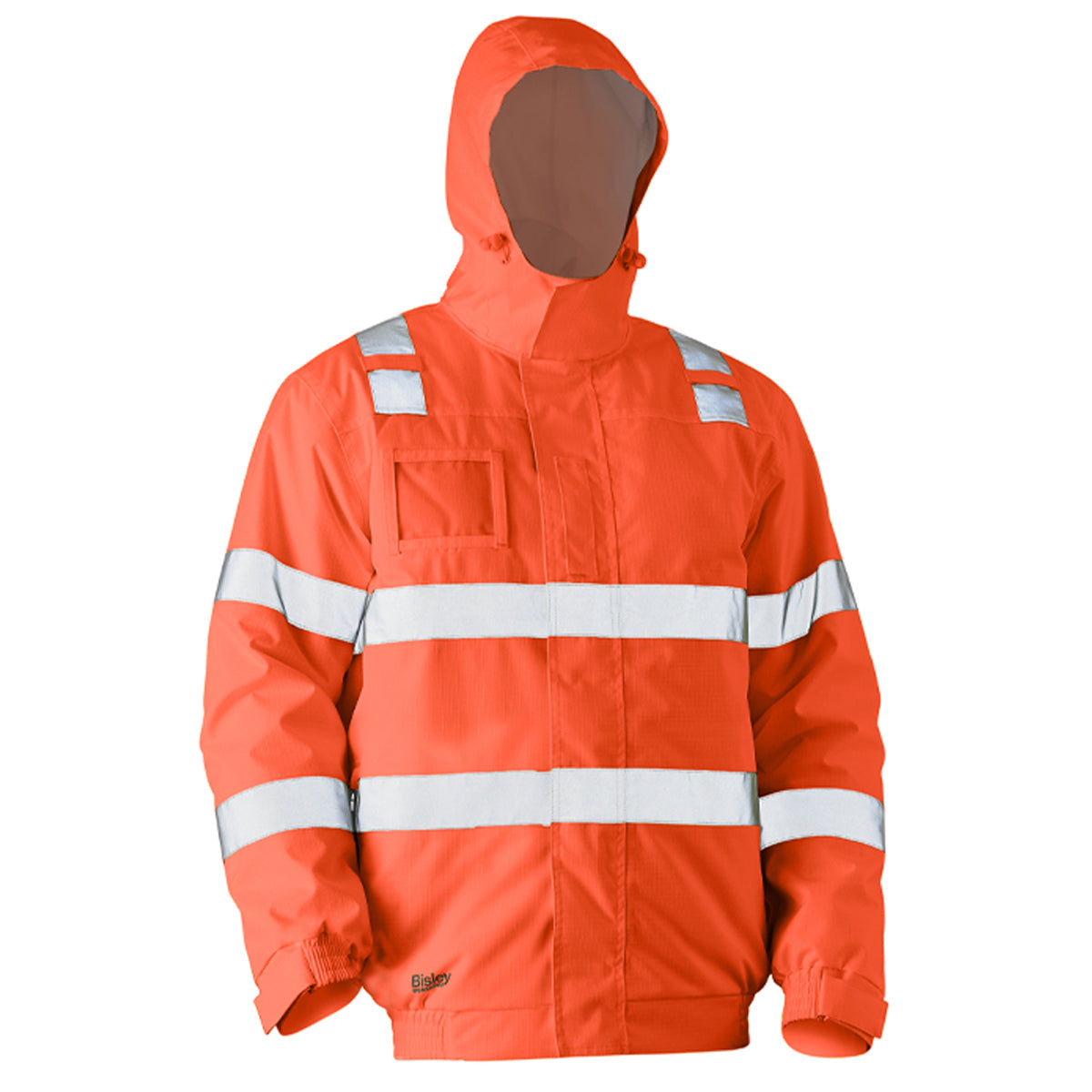 Bisley - Taped Hi Vis Wet Weather Bomber Jacket (Orange)