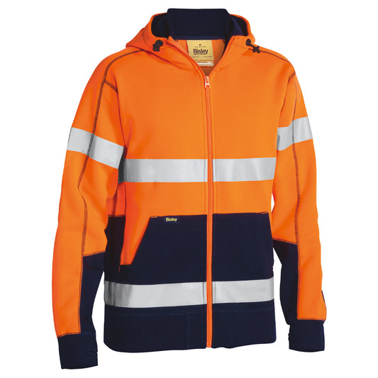 Bisley - Taped Hi Vis Fleece Hoodie (Orange/Navy)