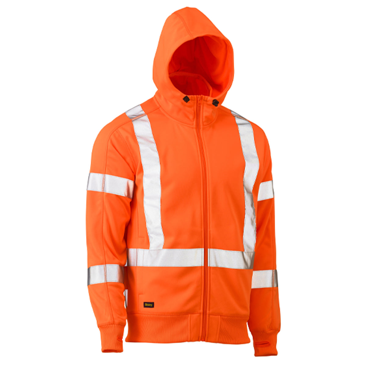 Bisley - X Taped Hi Vis Zip Front Fleece Hoodie (Rail Orange)