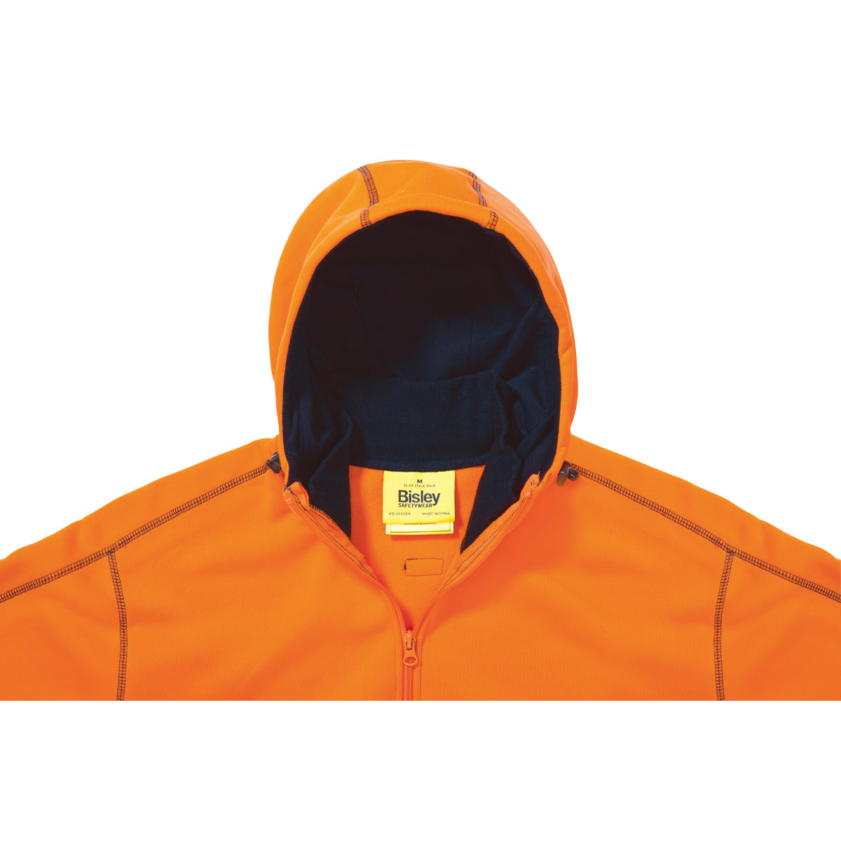 Bisley - Hi Vis Zip Front Fleece Hoodie (Orange/Navy)