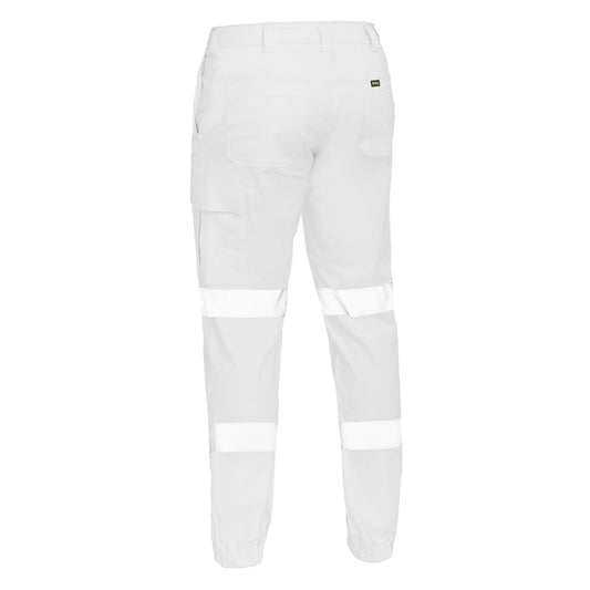 Bisley - Taped Biomotion Stretch Cotton Drill Cargo Cuffed Pant (White)