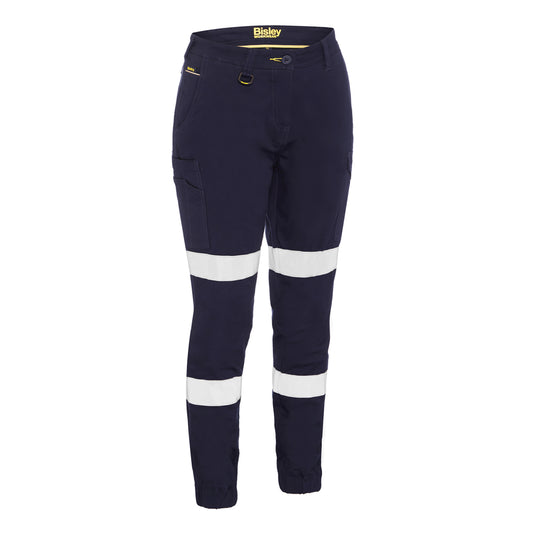 Bisley - Womens Taped Cotton Cargo Cuffed Pant (Navy)