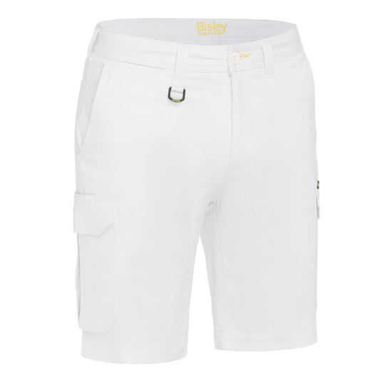 Bisley - Stretch Cotton Drill Cargo Short (White)