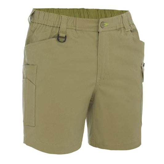 Bisley - Stretch Cotton Elastic Waist Cargo Short (Khaki)