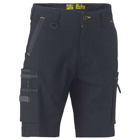Bisley - Flex & Move Stretch Utility Zip Cargo Short (Black)