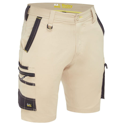 Bisley - Flx & Move 4-Way Stretch Zip Cargo Short (Stone)