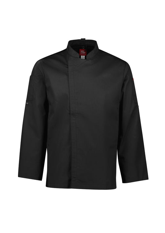 Biz Collection - Mens Alfresco Long Sleeve Chef Jacket (Black)