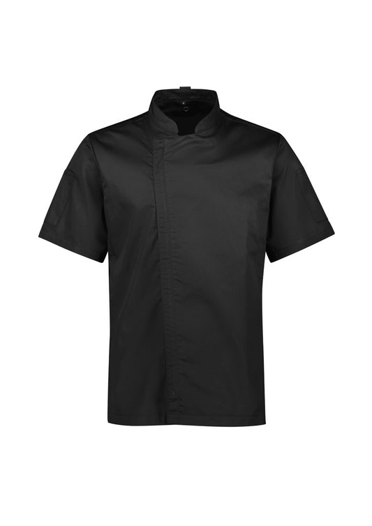 Biz Collection - Mens Alfresco Short Sleeve Chef Jacket (Black)