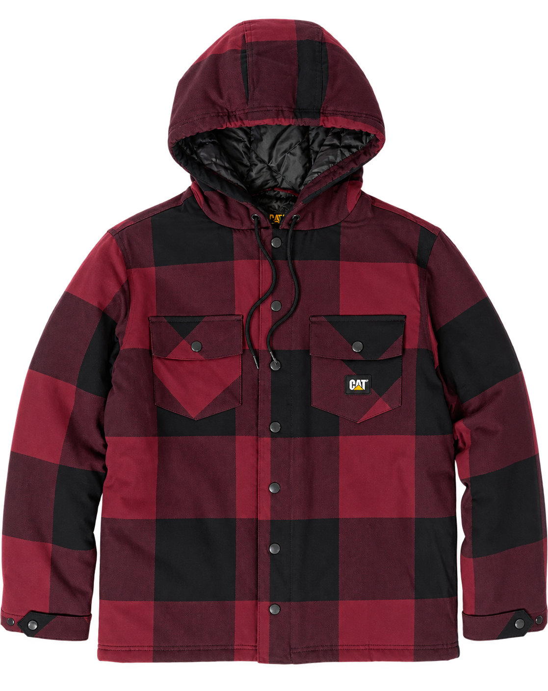 CAT - Hooded Flannel Shirt Jacket (Carmenere/Black)