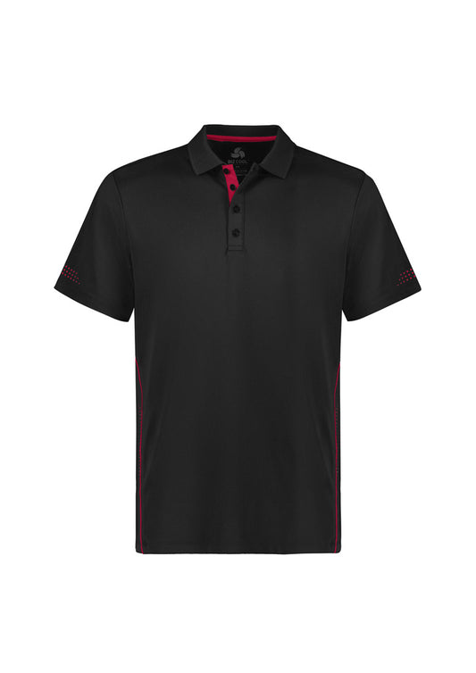 Biz Collection - Mens Balance Short Sleeve Polo (Black/Red)