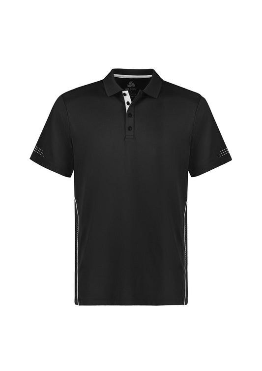 Biz Collection - Mens Balance Short Sleeve Polo (Black/White)