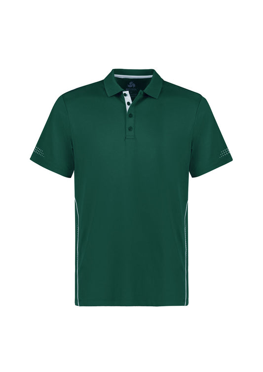 Biz Collection - Mens Balance Short Sleeve Polo (Forest/White)