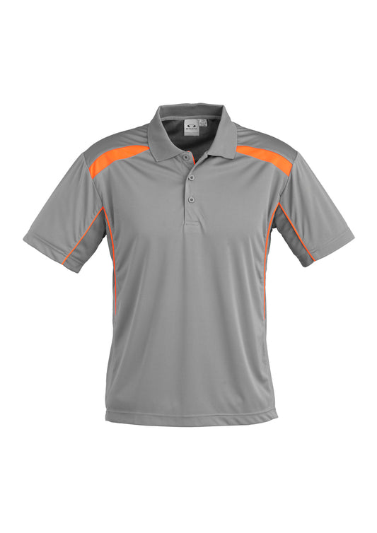Biz Collection - Mens United Short Sleeve Polo (Ash/Fluoro Orange)