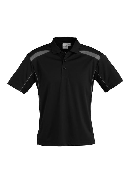 Biz Collection - Mens United Short Sleeve Polo (Black/Ash)