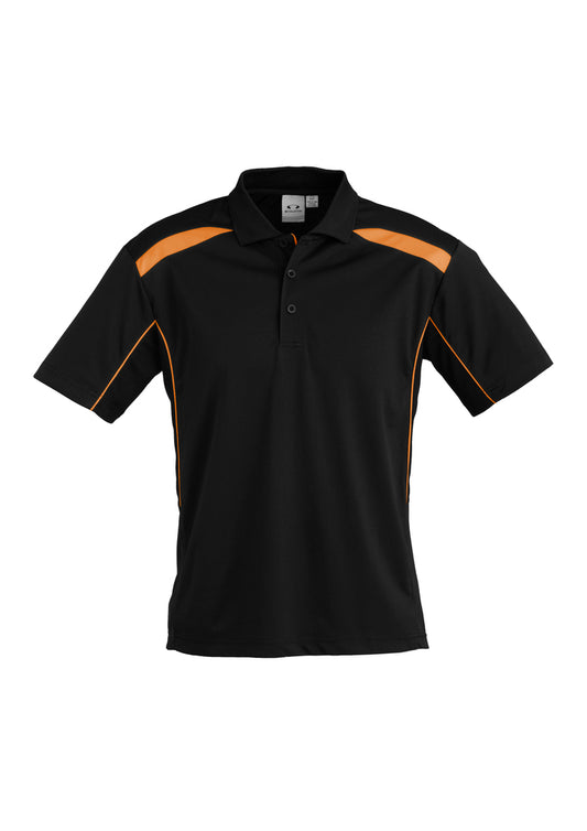 Biz Collection - Mens United Short Sleeve Polo (Black/Orange)