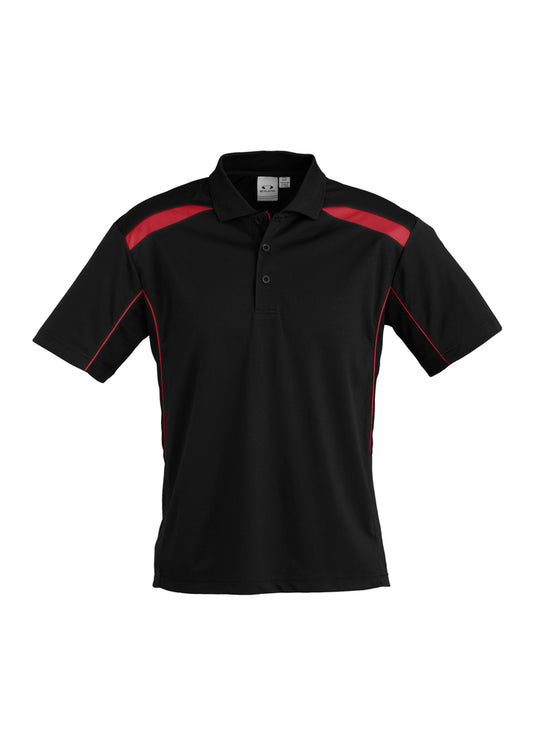 Biz Collection - Mens United Short Sleeve Polo (Black/Red)