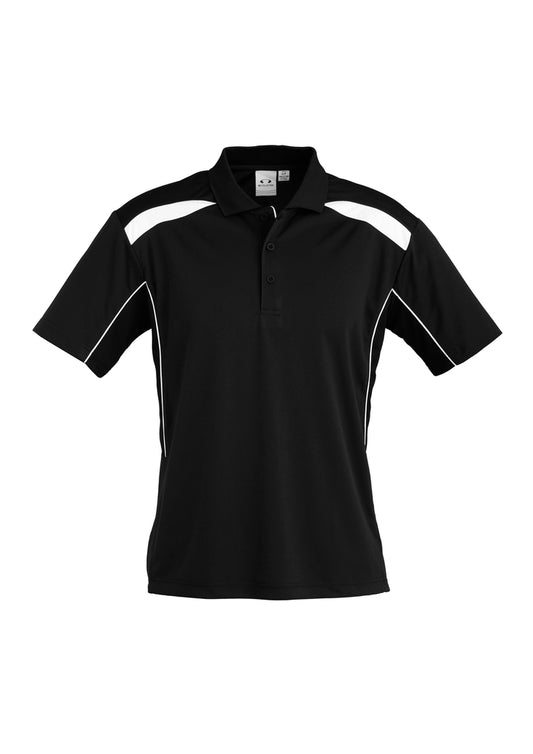 Biz Collection - Mens United Short Sleeve Polo (Black/White)