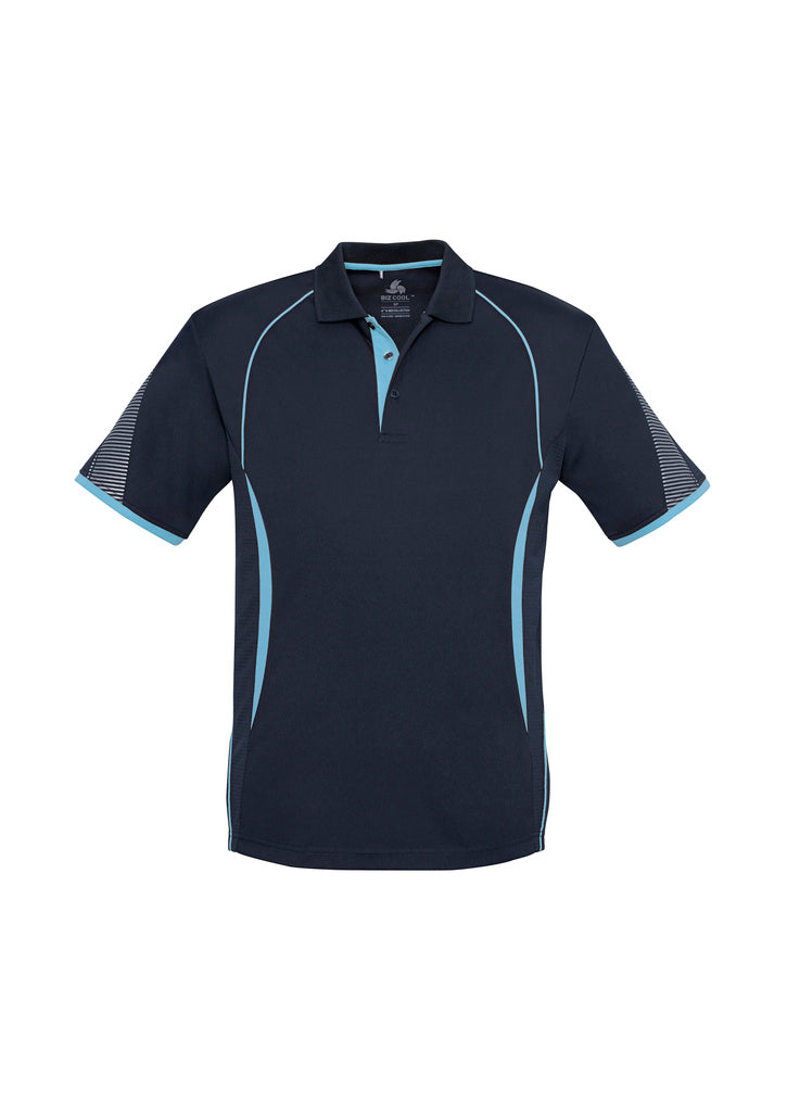 Biz Collection - Mens Razor Polo (Navy/Sky)