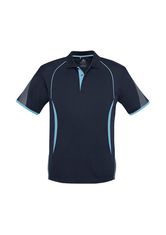 Biz Collection - Mens Razor Polo (Navy/Sky)
