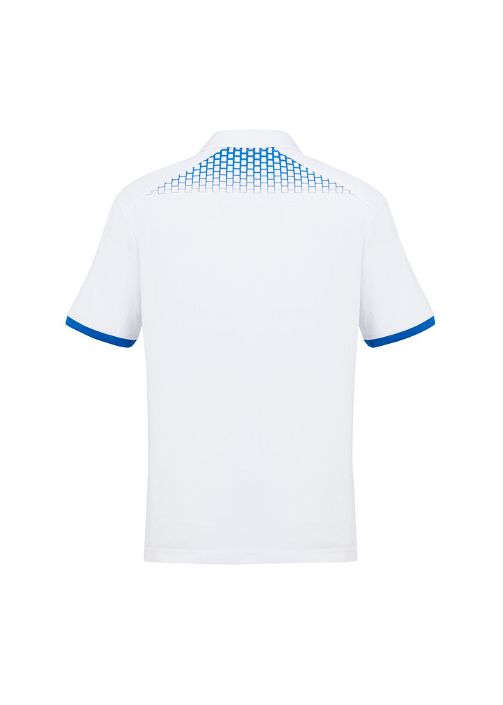 Biz Collection - Mens Galaxy Short Sleeve Polo (White/Royal)