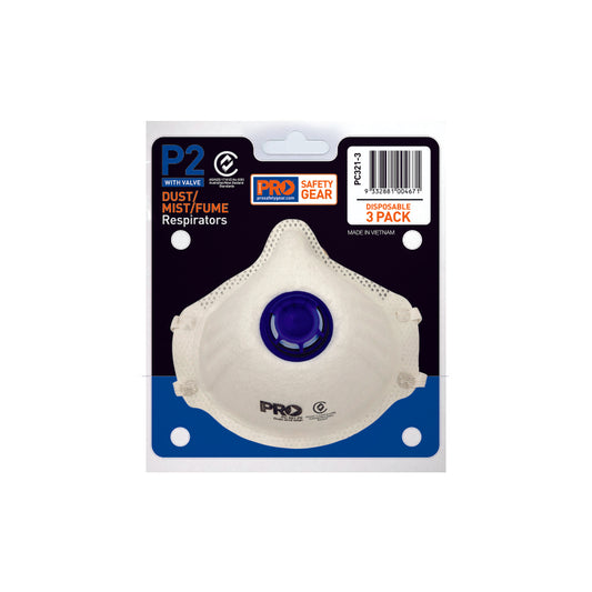 Pro Choice - Dust Mask Respirator P2 with Valve - (3 Pack)