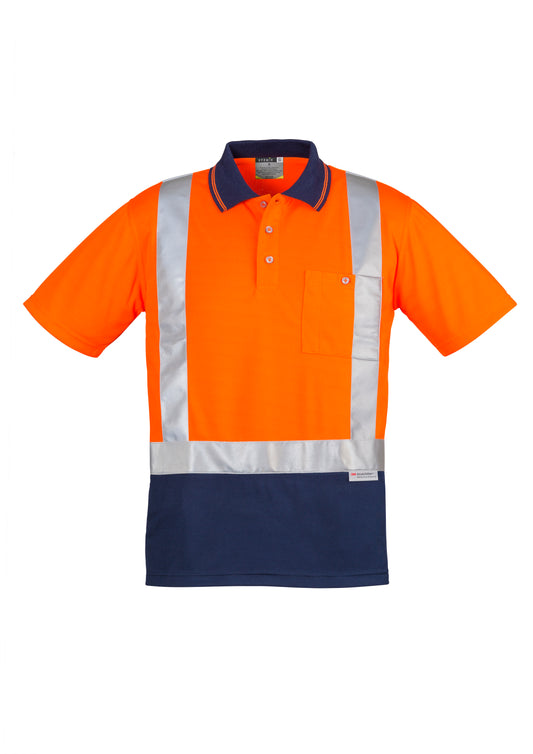 Syzmik - Hi Vis Taped Spliced S/S Polo (Orange/Navy)