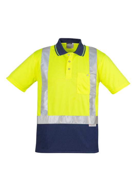 Syzmik - Hi Vis Taped Spliced S/S Polo (Yellow/Navy)