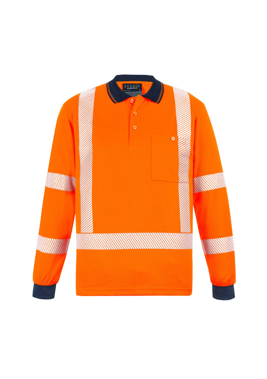 Syzmik - Hi Vis X Back Rail L/S Polo (Orange)