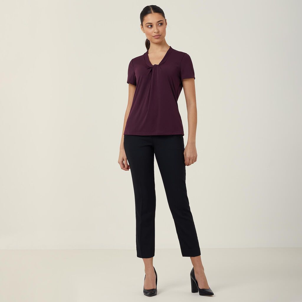 NNT - Matt Jersey Twist Neck Top (Blackberry)