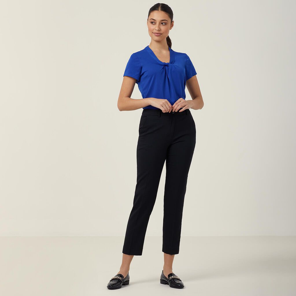 NNT - Matt Jersey Twist Neck Top (Cobalt)