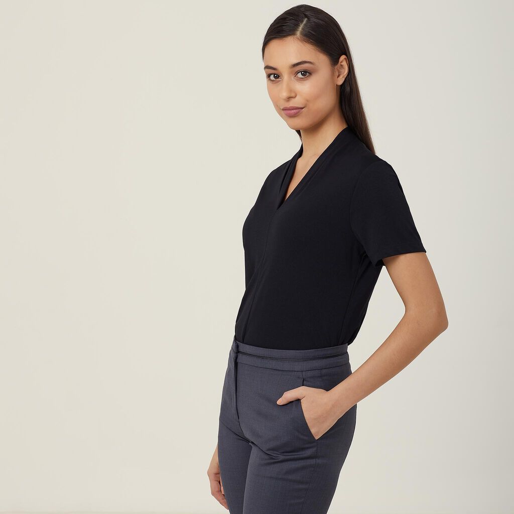 NNT - V Neck Jersey Top (Black)