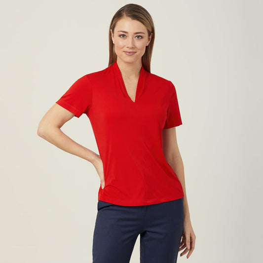 NNT - V Neck Jersey Top (Red)