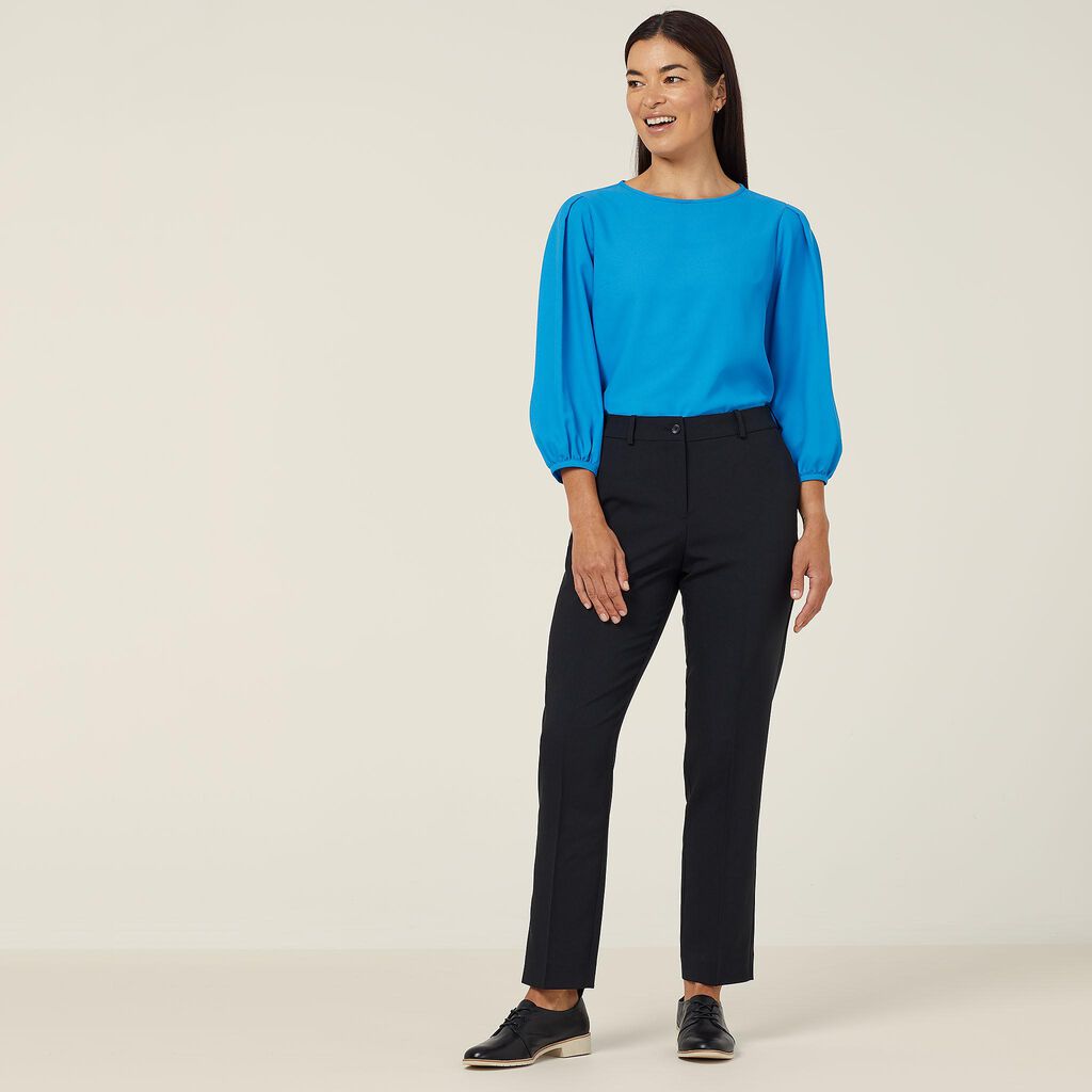 NNT - French Georgette 3/4 Sleeve Top (Cyan)