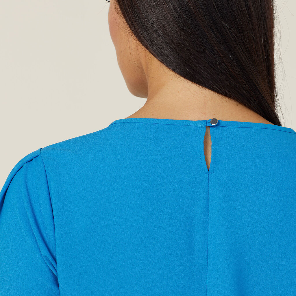 NNT - French Georgette 3/4 Sleeve Top (Cyan)