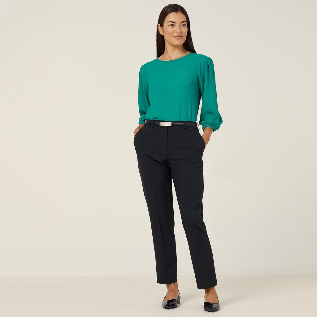 NNT - French Georgette 3/4 Sleeve Top (Emerald)
