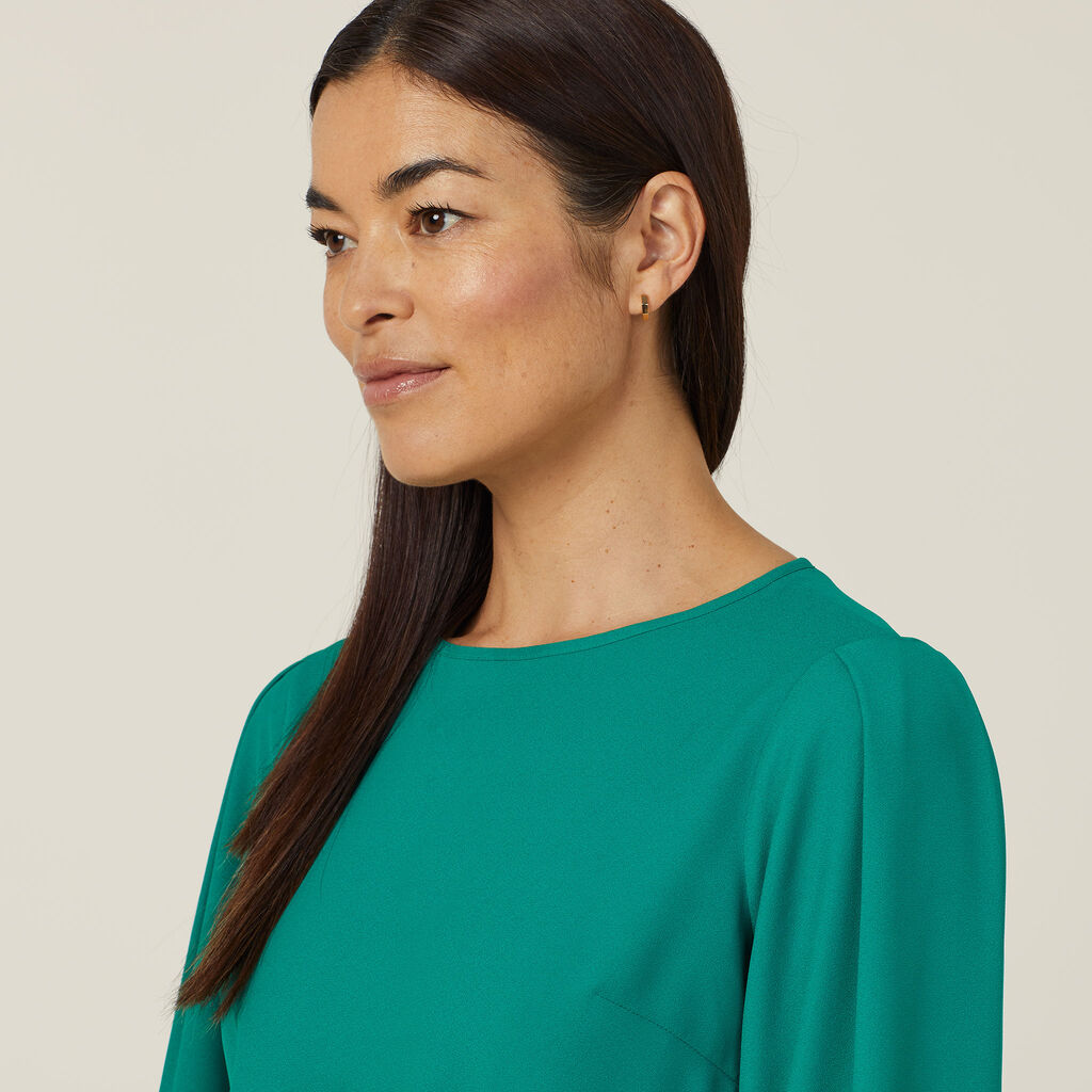 NNT - French Georgette 3/4 Sleeve Top (Emerald)