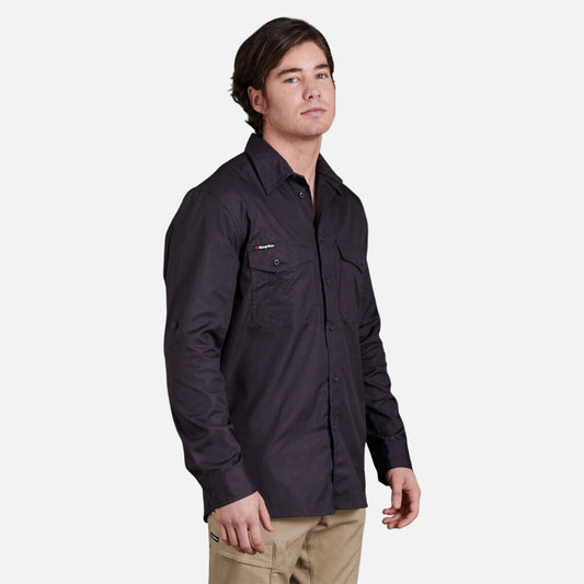King Gee - Workcool 2 Lightweight Long Sleeve Shirt (Charcoal)