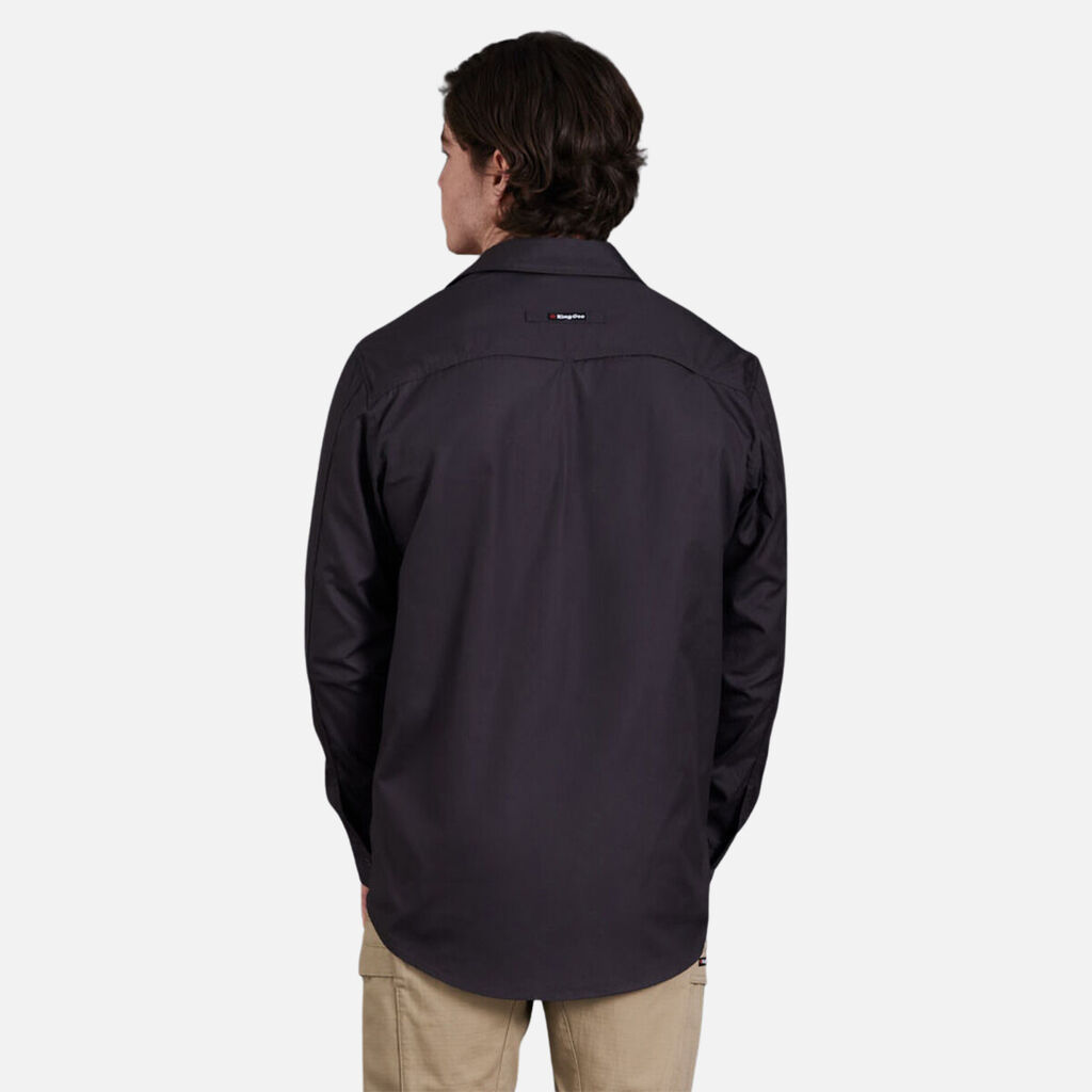 King Gee - Workcool 2 Lightweight Long Sleeve Shirt (Charcoal)